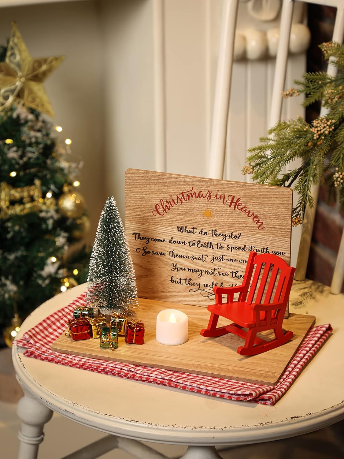 Regine Switzerland Christmas Memorial Candle Holders - Elegant Rocking Chair Ornament for Remembrance