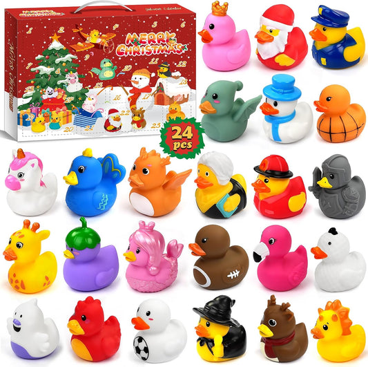 Rubber Duck Advent Calendar 2025 - 24 Days of Fun Countdown Toys for Kids | Perfect Christmas Party Favors