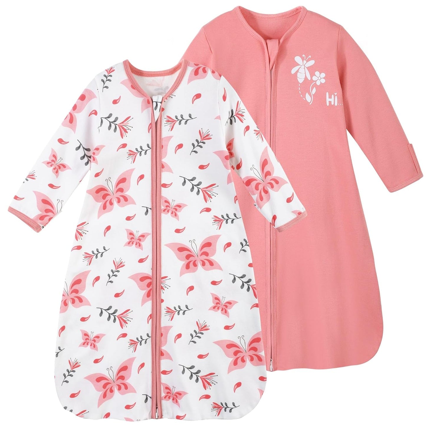 Yoofoss Baby Sleep Sack - 100% Cotton Long Sleeve Wearable Blanket for Infants 6-12 Months | 0.5 Tog, Lightweight