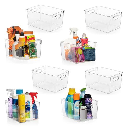 ClearSpace Clear Plastic Storage Bins – Pantry Organizers & Storage Containers, Cabinet Organizer - Home Organization Must Haves for Kitchen, Laundry Room, Office, Closet, Garage & Freezer