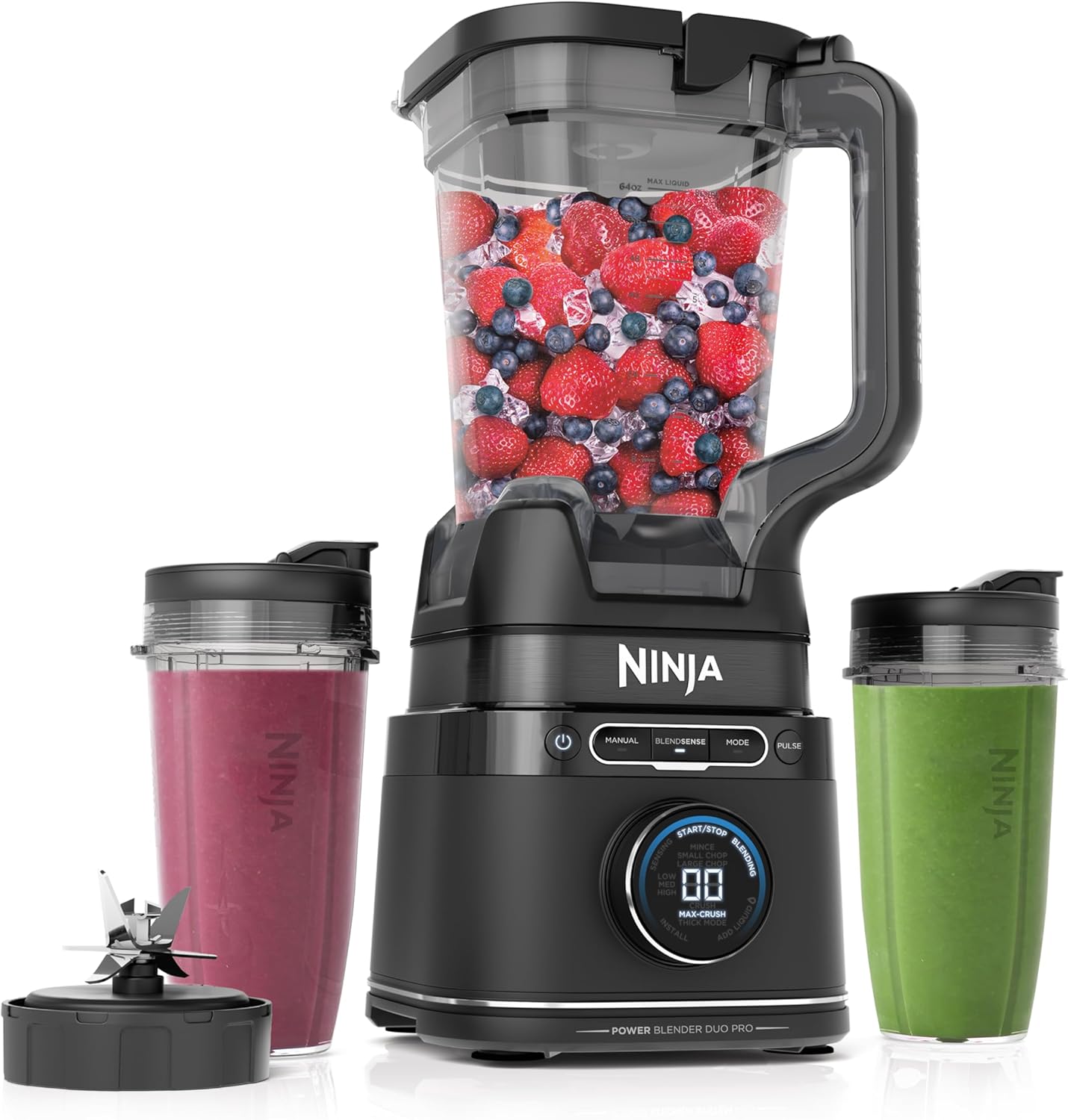 Ninja Blender & Food Processor - All-in-One Kitchen Appliance for Smoothies & Food | 72 oz. Pitcher & (2) 24 oz. To-Go Cups | 1800 Watt | Black | TB301