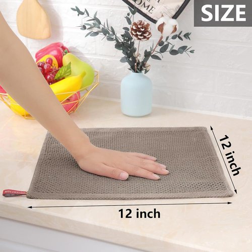Homaxy 100% Cotton Waffle Weave Dish Cloths - Ultra Soft & Absorbent | 12 x 12 Inches, 24-Pack, Multicolor