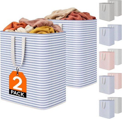 Lifewit Laundry Basket - 100L Collapsible Hamper with Reinforced Handles | Waterproof Design, Blue