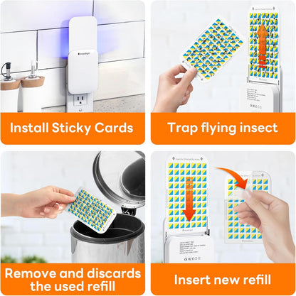 Mosalogic Fruit Fly Traps for Indoors Gnat Trap for House Indoor-600 Sqft Protection Area UV Fly Insect Trapper for Fruit Flies，Gnats，Mosquito，and Other Flying Insect Plug-in Bug Killer White 2Pack