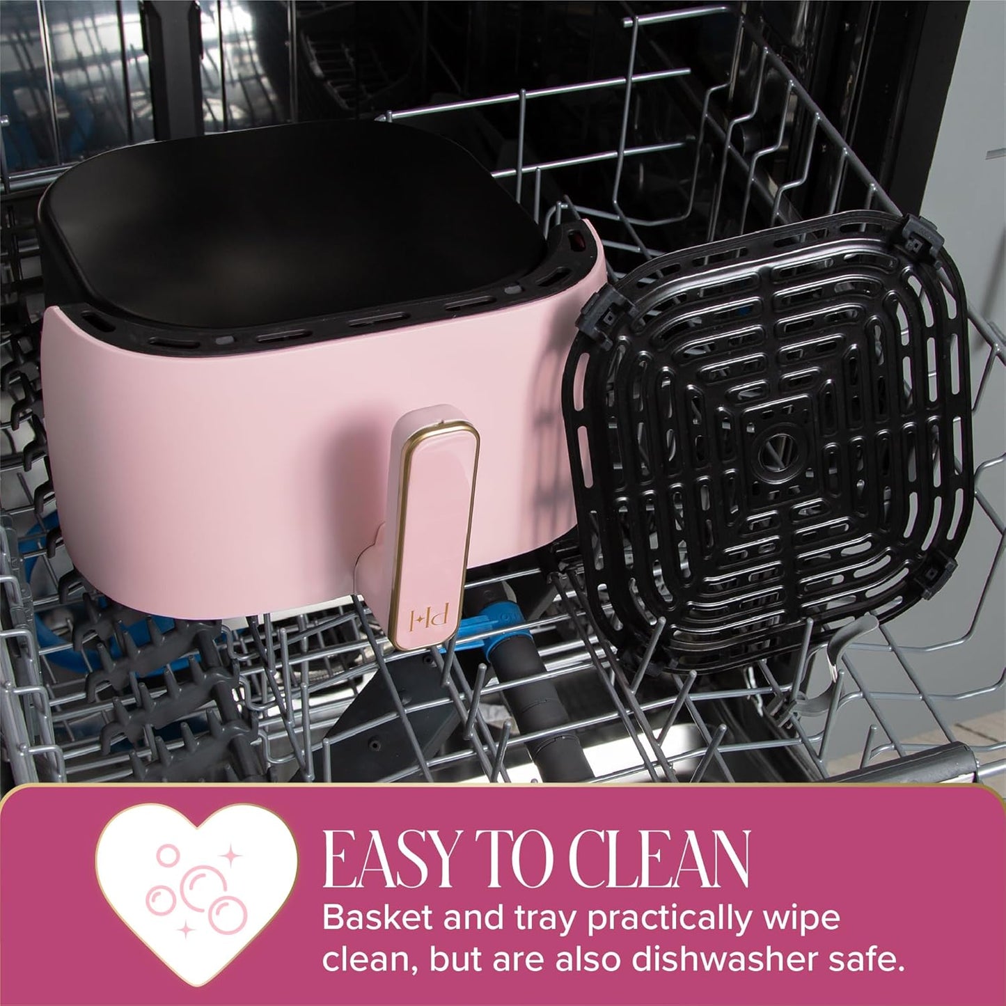 Paris Hilton Air Fryer - 6-Quart Nonstick Capacity with Touchscreen Display | 8-in-1 Cooking Functions, Pink