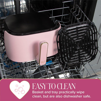 Paris Hilton Air Fryer - 6-Quart Nonstick Capacity with Touchscreen Display | 8-in-1 Cooking Functions, Pink