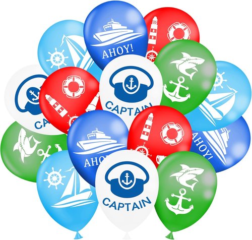 CupaPlay 50PCS Nautical Latex Balloons - Perfect for Coastal Beach & Birthday Party Decor
