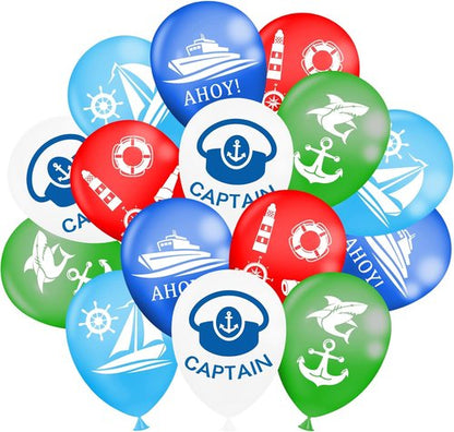 CupaPlay 50PCS Nautical Latex Balloons - Perfect for Coastal Beach & Birthday Party Decor