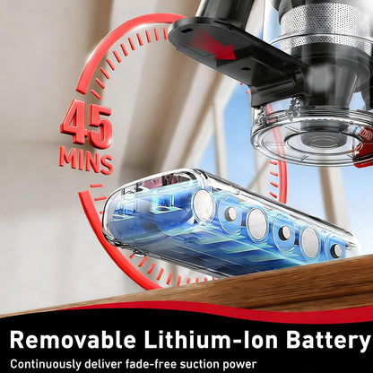 Skiennix Cordless Vacuum Cleaner - 45KPA Powerful Suction | 45-Minute Runtime | 8-in-1 Design for Home & Pet Hair