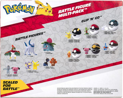 Pokémon Battle Figure 6-Pack | 2-Inch Pikachu, Squirtle, Charmander, Bulbasaur, Mimikyu & Toxel - Authentic Details