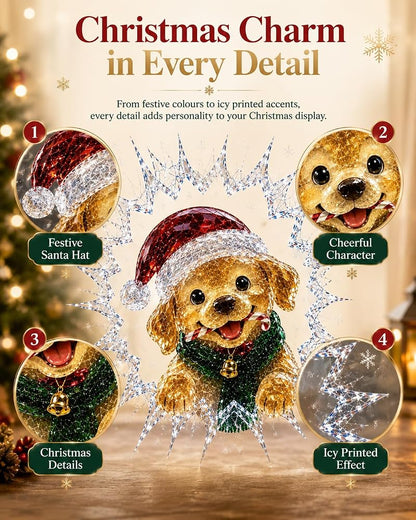 3D Effect Christmas Window Cling Santa - 19.7 x 15.7 Inch Glass Decor