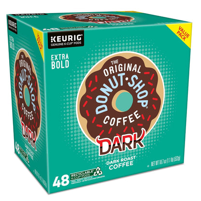 Original Donut Shop Coffee - Dark Roast K-Cup Pods | 48 Count Single Serve Coffee Pods