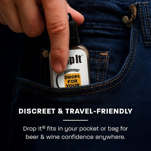 Drop It Wine Drops, Original (10 mL Bottle) & Drop It Drops for Your Hops (10 mL) - Naturally Reduces Sulfites and Tannins Wine & Beer - Portable & Easy to Use - USA Made