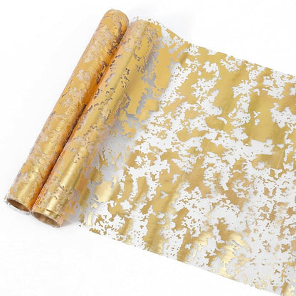 Gold Table Runner 2 Pcs 9FT Sequin Glitter Mesh - Variation: Gold+9FTx2