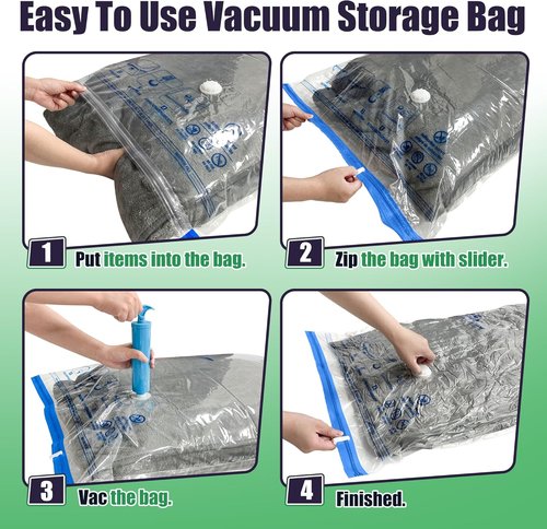HIBAG 15 Jumbo Vacuum Seal Bags - Space-Saving Storage for Clothes, Comforters & Bedding