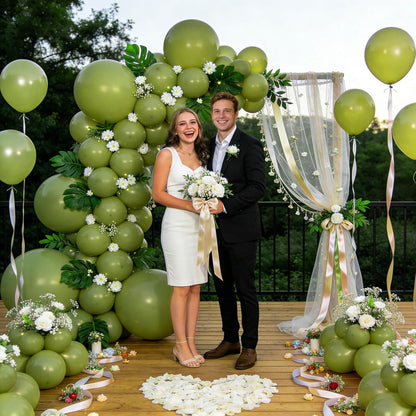 Skiennix 12-Inch Olive Green Latex Balloons - 110 Pack for Birthday Parties & Baby Showers