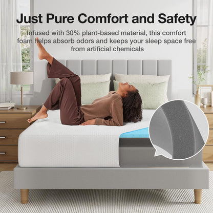 Novilla Twin XL Mattress - 12-Inch Gel Memory Foam for Cooling Comfort & Pressure Relief | CertiPUR-US Certified