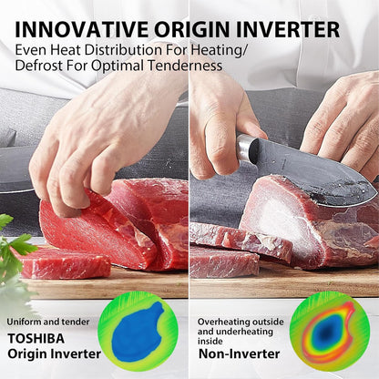 TOSHIBA Countertop Microwave Oven - Inverter Technology & Smart Sensor | 1.6 Cu.ft, Stainless Steel