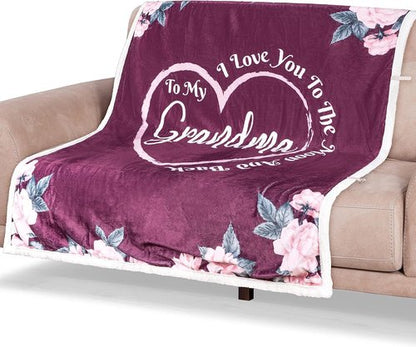 Grandma Blanket - Thoughtful Birthday & Christmas Gifts for Grandma | Cozy & Warm Keepsake