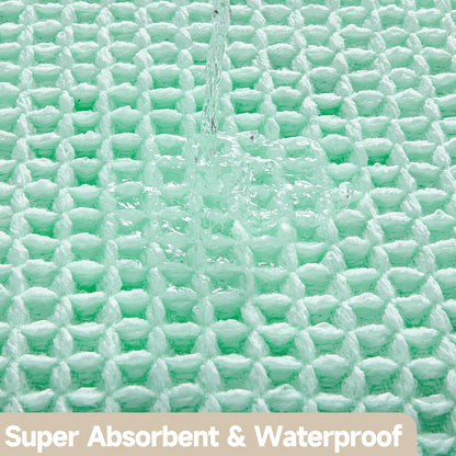 TYUU Waffle Bath Mat, Boho Bathroom Rugs Non Slip Washable Super Absorbent Quick Dry Cute Bath Mat Farmhouse Bathroom Decor, 48"x24" Aqua Blue