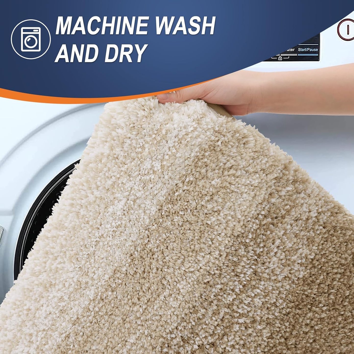 OLANLY Bathroom Rugs - Extra Soft Microfiber Mat 36x24 | Quick Dry, Machine Washable, Rubber Backing, Tan