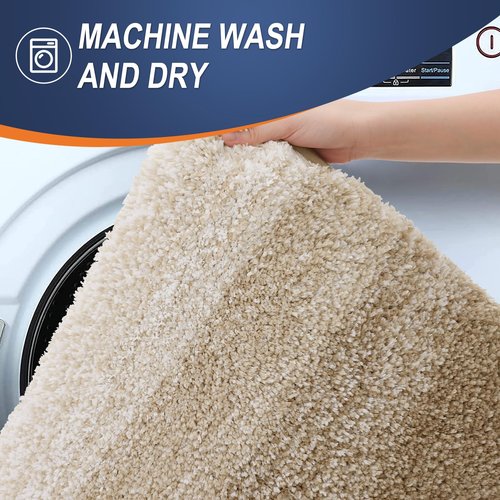 OLANLY Bathroom Runner Rugs 44x24, Extra Soft Absorbent Microfiber Bath Rugs, Rubber Backing, Quick Dry, Machine Washable Bath Mats for Bathroom Floor, Tub and Shower, Home Decor Accessories, Tan