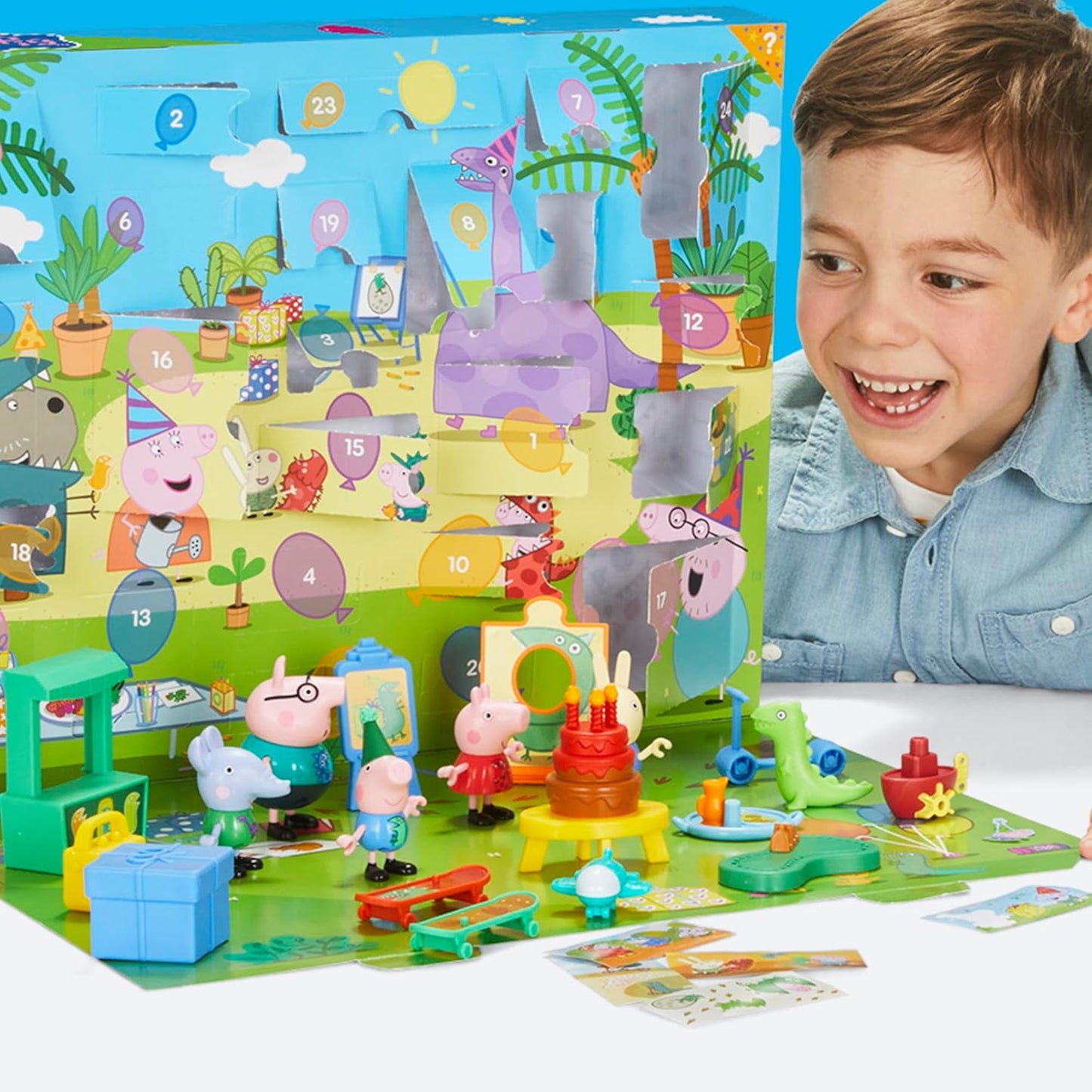 Peppa Pig Advent Calendar - George's Party with 24 Surprise Toys & Stickers | Perfect for Kids 3+