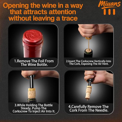 Aeropop Wine Opener, Aero Pop Wines Openers, Needle Type Wines Bottle Openers, Portable Air Pressure Wine Opener, for Home, Restaurant, Party (1, Silver)
