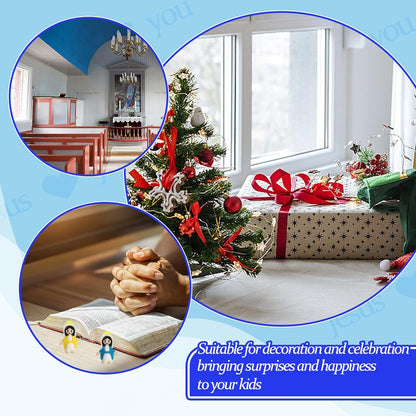 Regine Switzerland Virgin Mary Figurines - 20 Mini Christ Toys for Sunday School & Easter Gifts | Blue