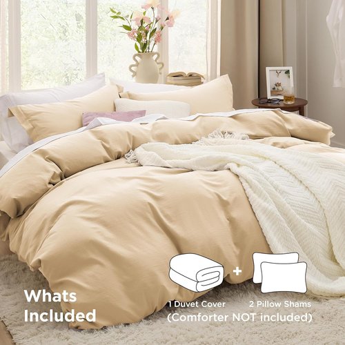 Bedsure Alabaster Gleam Duvet Cover Set - Extra Soft Full Size Bedding, 3 Pieces with Zipper Closure, 80x90 Inches