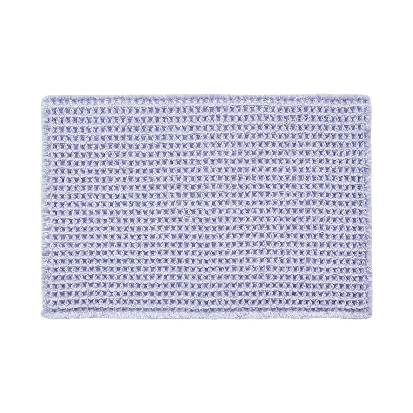 TYUU Waffle Bath Mat, Boho Bathroom Rugs Non Slip Washable Super Absorbent Quick Dry Cute Bath Mat Farmhouse Bathroom Decor, 36''x24'' Lavender Cream