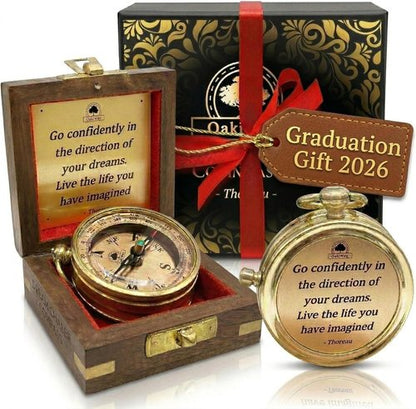 Dream Chaser Compass - Motivational Graduation Gift for Him | Unique 2026 College & High School Present