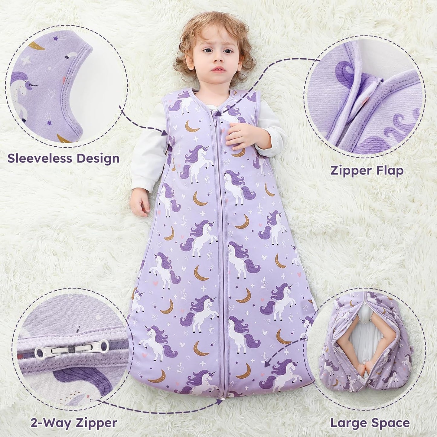 Yoofoss Baby Sleep Sack - 0-6 Months TOG 2.5 Wearable Blanket | 100% Organic Cotton, Soft & Warm