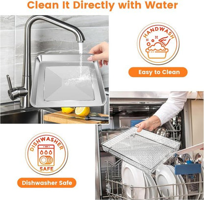 Cuisinart Air Fryer Basket Tray - Replacement Mesh Steel Rack for TOA-60/65/70 | 12.4" x 11" Dishwasher Safe