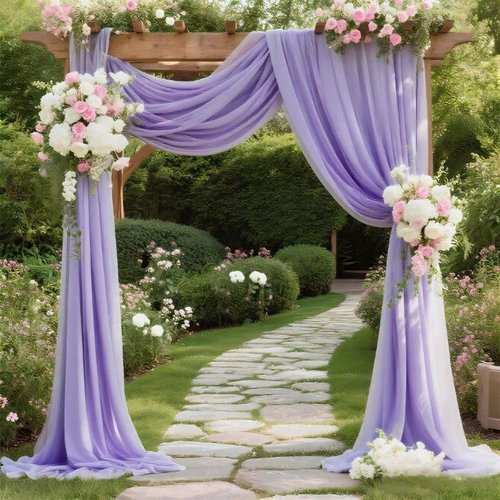 Lavender Chiffon Draping Fabric by Skiennix - 20 FT Sheer Wedding Arch Backdrop Curtain for Events