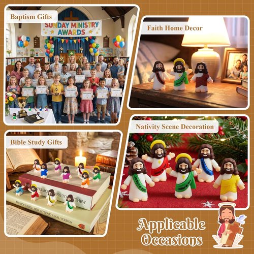 Little Jesus Figures - 30 Pack Mini Jesus Loves You Figurines for Religious Giveaways & Easter Egg Stuffers