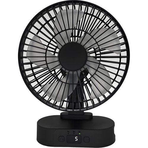 PLSNCFSM USB Small Mini Quiet Desk Fan 6-Inch Size, 5-Speed Adjustable Wind Strength with Digital Display, 3-Level Timer Auto Shut-Off, and 90-Degree Rotation (Black)