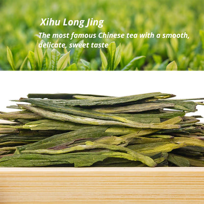 Oriarm Chinese Longjing Green Tea 250g - West Lake Dragon Well Loose Leaf Tea - Naturally Grown Spring Picked Yuqian Cha