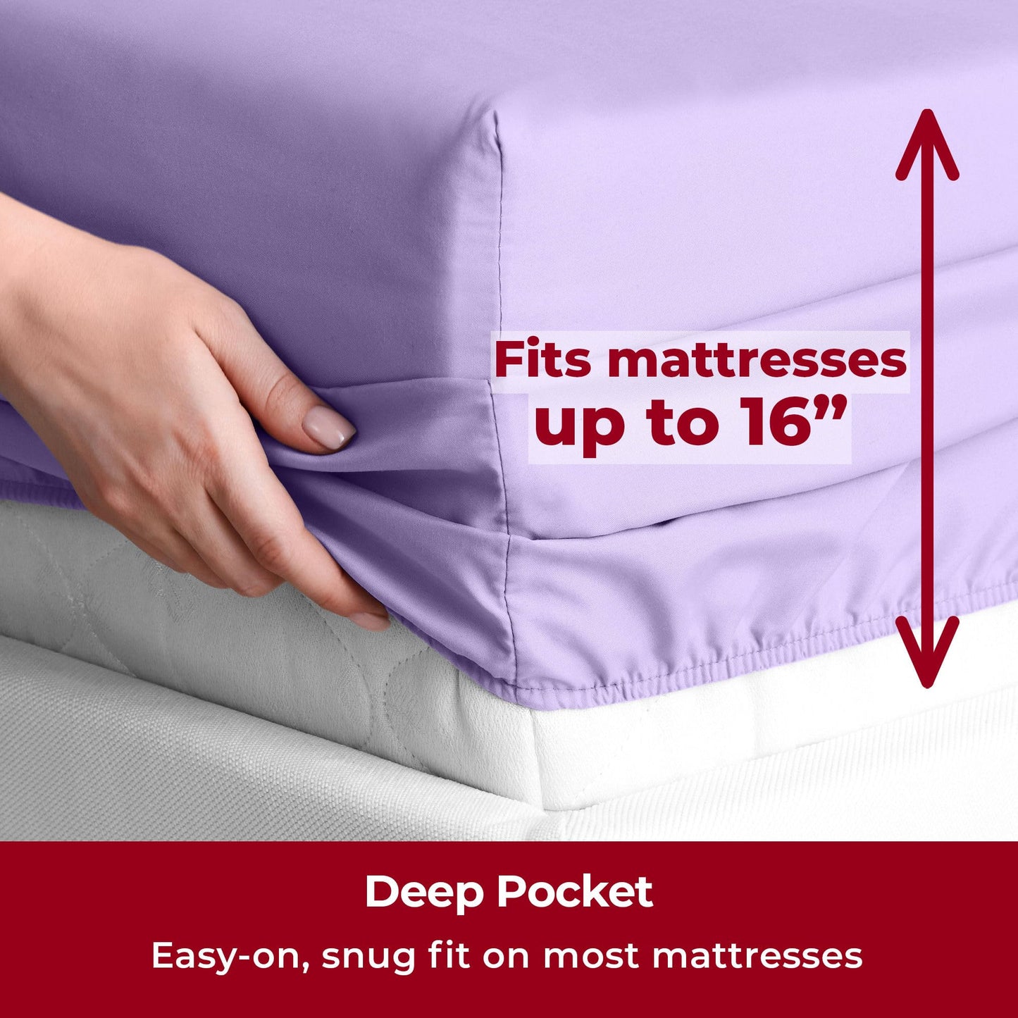 Mellanni Twin Sheets Set - 3 PC Iconic Collection Bedding - Hotel Luxury, Extra Soft, Cooling Bed Sheets - Wrinkle, Fade, Stain Resistant (Twin, Violet)