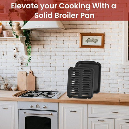 Broiler Pan for Oven by [Brand Name] - Nonstick Ceramic Coated 16.75” x 13” - Heavy Duty Heat Resistant Up to 550°F