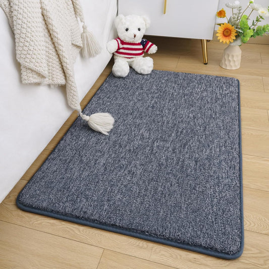 Amearea Soft Area Rug - Chic Washable 2x3 Small Throw Rug for Bedroom, Hallway & Kitchen | Blue & White Non-Slip Design