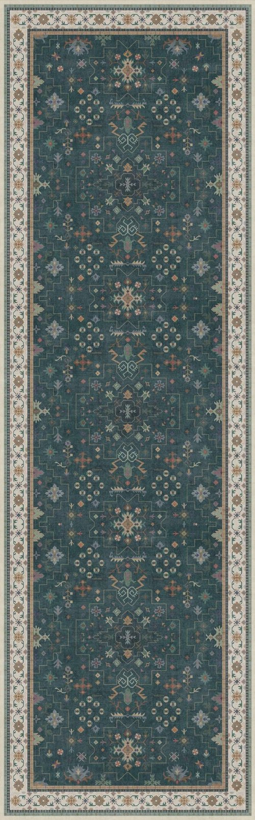 Dark Green Washable Kitchen Runner Rug, 2'6"x8' Wide & Long Non-Slip Rubber Backing Runner for Hallways, Stain Resistant Rugs for Entryway