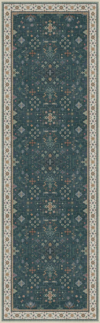 Dark Green Washable Kitchen Runner Rug, 2'6"x8' Wide & Long Non-Slip Rubber Backing Runner for Hallways, Stain Resistant Rugs for Entryway