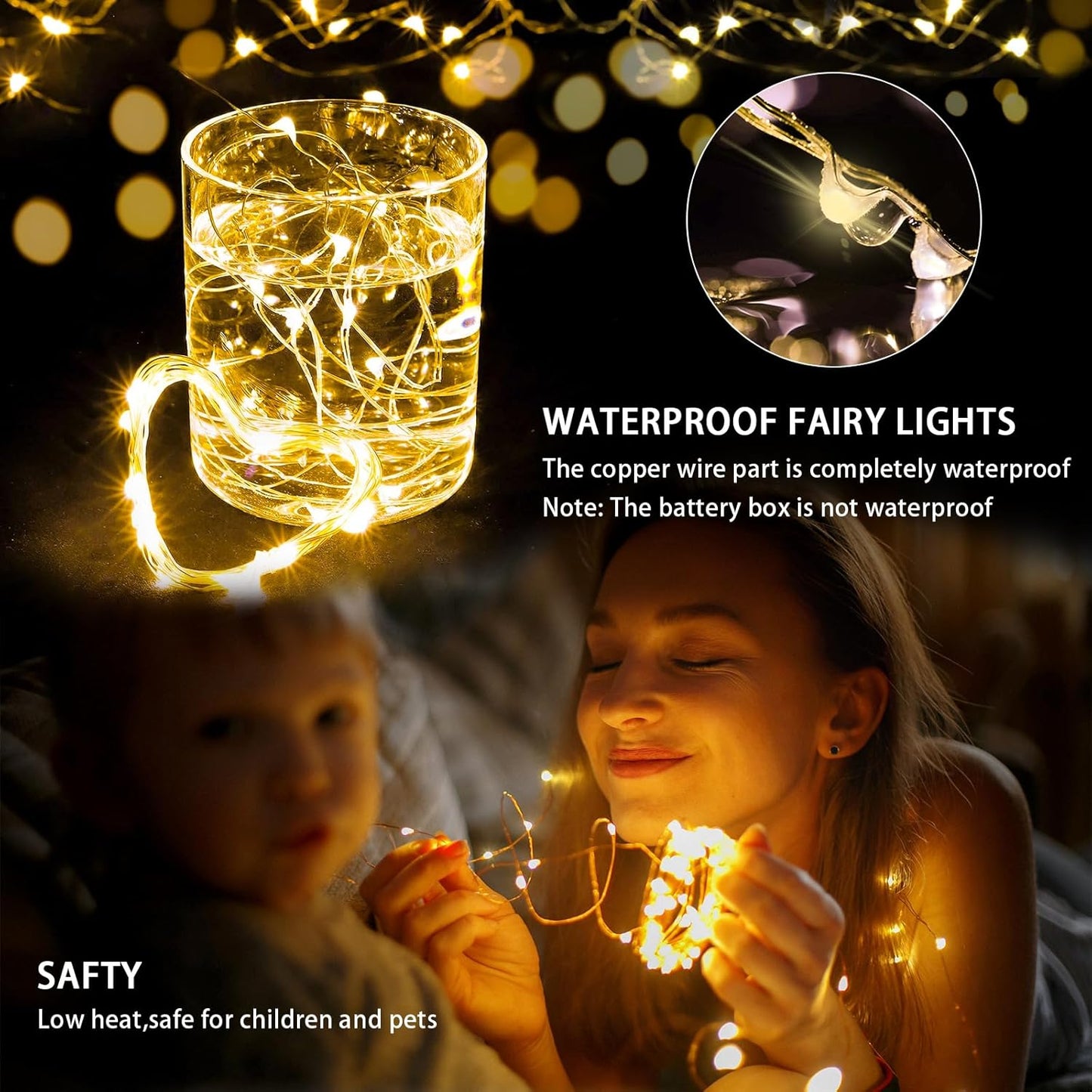 Skiennix 12 Pack Fairy Lights - 7Ft 20 LED Twinkle String Lights | Battery Operated & Waterproof for Weddings, Parties & Home Decor - Warm White