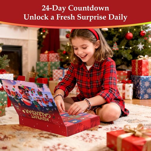 BABORUI Crystal Advent Calendar 2025 - Gemstone Countdown Box with 24 Unique Rocks | Perfect Holiday Gift for Kids and Families