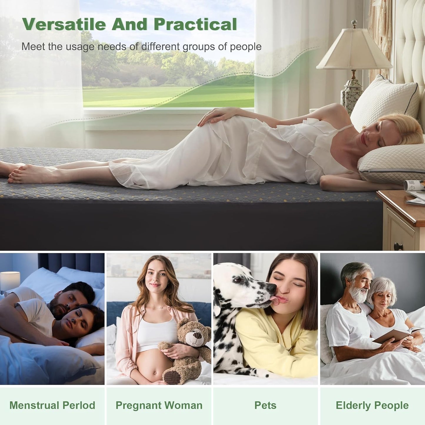 Skiennix Waterproof Mattress Protector - Twin Size Fitted Pad, Soft Breathable 3D Air Fabric, Noiseless & Washable - Carbon Gray
