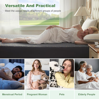 Skiennix Waterproof Mattress Protector - Twin Size Fitted Pad, Soft Breathable 3D Air Fabric, Noiseless & Washable - Carbon Gray