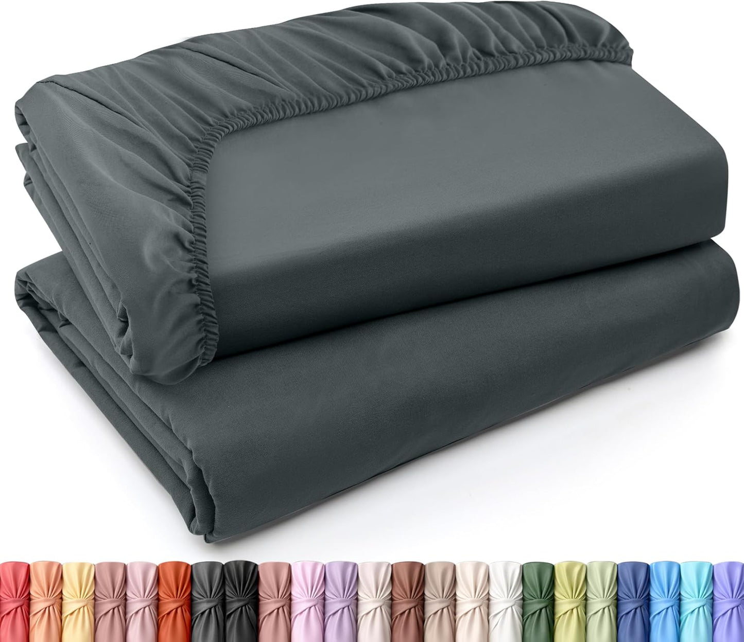 Utopia Bedding Queen Fitted Sheets - Soft Brushed Microfiber - Deep Pockets, Fade Resistant | 2-Pack, Grey