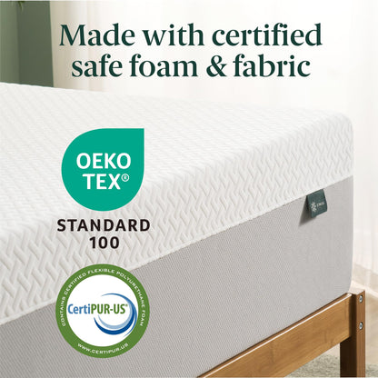 Zinus 12 Inch Green Tea Essential Memory Foam Mattress [New Version], Full, Fiberglass Free, Medium Feel, Breathable Airflow Memory Foam, Certified Safe Foams & Fabric, Mattress in A Box