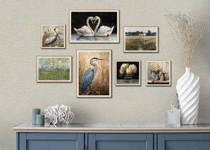 LAIART Framed Canvas Wall Art - Coastal Pelican Print Decor | 12x12 Inch Bird Artwork